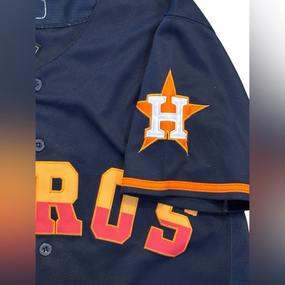 Nike Houston Astros #2 A-Breg Jersey MLB Sz 40 Med Navy/Red/Orange Made USA - Picture 2 of 9